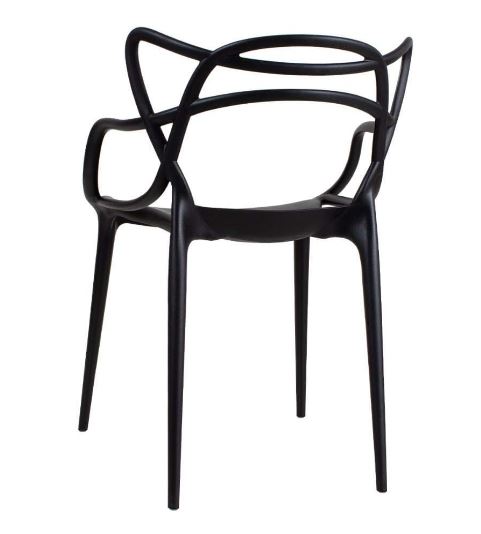 Conjunto com 6 Cadeiras Allegra Preta Polipropileno Salna