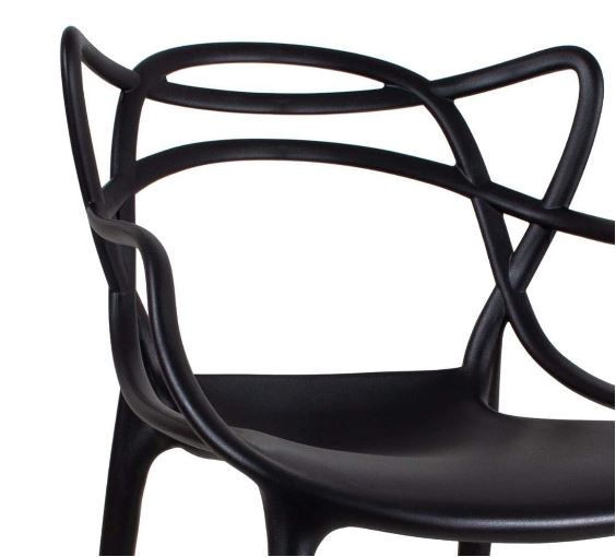 Conjunto com 6 Cadeiras Allegra Preta Polipropileno Salna