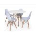 Conjunto de Jantar Mesa Eiffel 80cm Branca + 4 Cadeiras Eiffel DKR Brancas