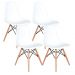 Conjunto de Jantar Mesa Eiffel 80cm Branca + 4 Cadeiras Eiffel DKR Brancas