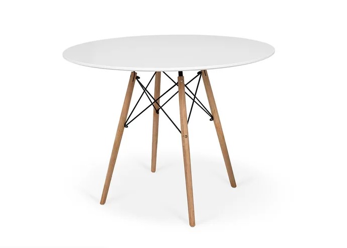 Conjunto de Jantar Mesa Eiffel 80cm Branca + 4 Cadeiras Eiffel DKR Brancas