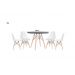 Conjunto de Jantar Mesa Eiffel 80cm Preta + 4 Cadeiras Eiffel DKR Brancas
