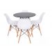 Conjunto de Jantar Mesa Eiffel 90cm Preta + 4 Cadeiras Eiffel DKR Brancas