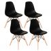 Conjunto de Jantar Mesa Eiffel 90cm Preta + 4 Cadeiras Eiffel DKR Preta