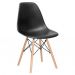 Conjunto de Mesa 4 Cadeiras Pretas Eames Dkr 110cm Base Madeira Tampo Preto