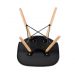 Conjunto de Mesa 4 Cadeiras Pretas Eames Dkr 110cm Base Madeira Tampo Preto