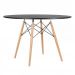 Conjunto de Mesa 4 Cadeiras Pretas Eames Eiffel 110cm Base Madeira Tampo Preto