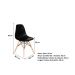 Conjunto de Mesa 4 Cadeiras Pretas Eames Eiffel 90cm Base Madeira Tampo Preto