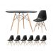 Conjunto de Mesa Redonda Eames 100cm Preto + 6 Cadeiras Eiffel Dsw Preto