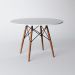 Conjunto de Mesa de Jantar Eames Eiffel Redonda 90cm Tampo de Madeira Branco com 4 Cadeiras Brancas