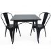 Conjunto mesa Tolix 80 cm + 2 cadeiras Tolix - Preto