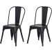 Conjunto mesa Tolix 80 cm + 2 cadeiras Tolix - Preto