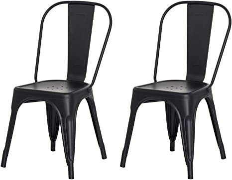Conjunto mesa Tolix 80 cm + 2 cadeiras Tolix - Preto