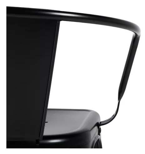 Conjunto mesa Tolix 80 cm + 2 cadeiras Tolix com Braço - Preto