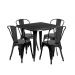 Conjunto mesa Tolix 80 cm + 4 cadeiras Tolix - Preto