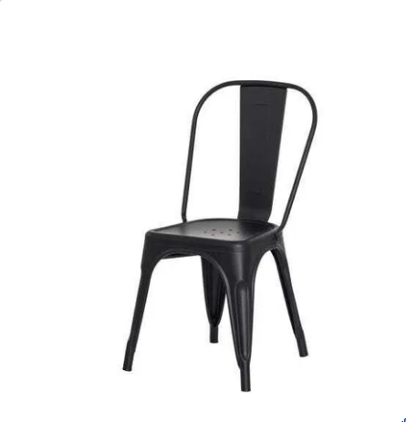 Conjunto mesa Tolix 80 cm + 4 cadeiras Tolix - Preto
