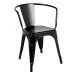 Conjunto mesa Tolix 80 cm + 4 cadeiras Tolix com Braço - Preto