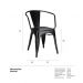 Conjunto mesa Tolix 80 cm + 4 cadeiras Tolix com Braço - Preto