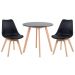 Kit - Mesa De Jantar Leda 90 Cm Preto + 2 Cadeiras Estofadas Leda Preto
