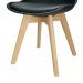 Kit - Mesa De Jantar Leda Redonda 90 Cm Branco + 4 Cadeiras Estofadas Leda Preto