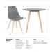 Kit - Mesa Redonda Leda 80 Cm Preto + 2 Cadeiras Estofadas Leda Branco