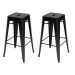 Kit 2 Banquetas Tolix Iron Aço Carbono Industrial - Preto - FOSCO