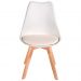 Kit 3 Cadeiras Charles Eames Leda Luisa Saarinen Design Wood Estofada Base Madeira - Branca