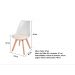 Kit 3 Cadeiras Charles Eames Leda Luisa Saarinen Design Wood Estofada Base Madeira - Branca