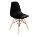 Kit 5 Cadeiras Eiffel Charles Eames Wood Cozinha Jantar Preta
