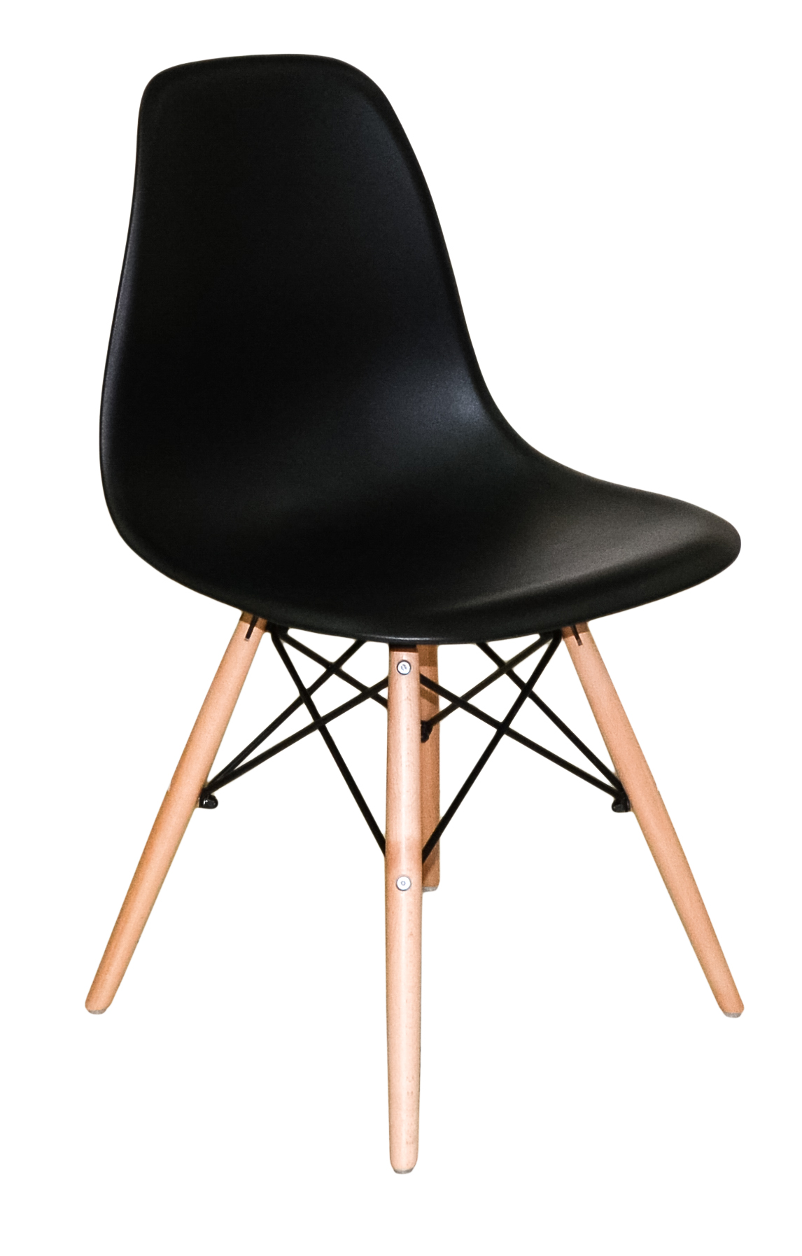 Kit 5 Cadeiras Eiffel Charles Eames Wood Cozinha Jantar Preta