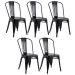 Kit 5 Cadeiras Iron Tolix - Preto FOSCO