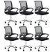 Kit 6 Cadeiras De Rodízios Escritório Home Office Telinha Preto