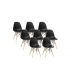 Kit 8 Cadeiras Eiffel Charles Eames Wood Base Madeira PRETA
