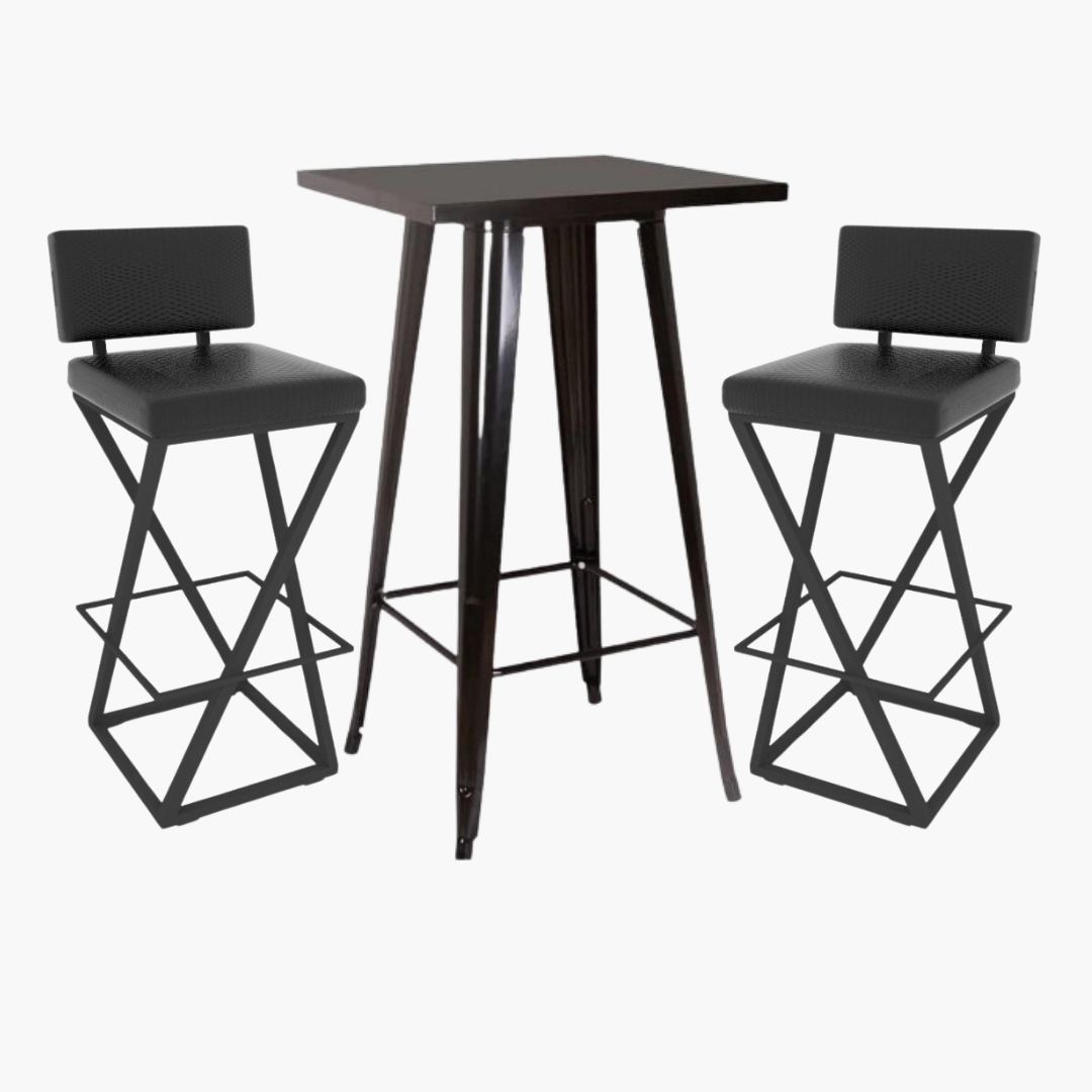 Kit Mesa Bar Bistrô Tolix Com 2 Banquetas Bistrô Industrial