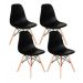 Kit Mesa Jantar Eiffel 100cm Preta + 4 Cadeiras Charles Eames - Preta