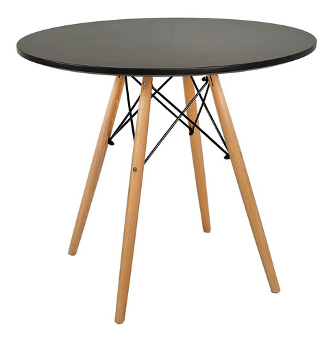 Kit Mesa Jantar Eiffel 100cm Preta + 4 Cadeiras Charles Eames - Preta