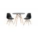 Kit Mesa Jantar Eiffel 80cm Preta + 2 Cadeiras Eames Eiffel
