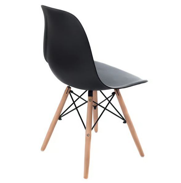 Kit Mesa Jantar Eiffel 80cm Preta + 2 Cadeiras Eames Eiffel