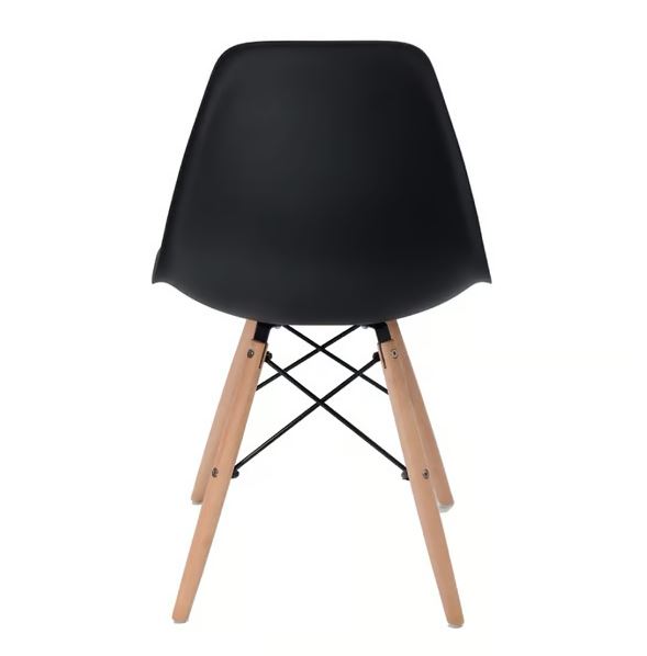 Kit Mesa Jantar Eiffel 80cm Preta + 2 Cadeiras Eames Eiffel