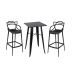 Kit Mesa Tolix Bistrô Bar Com 2 Banquetas Allegra Altas - Preto