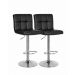 Kit Mesa Tolix Bistrô Bar Com 2 Banquetas Gomos Estofadas Pretas