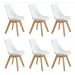 Kit c/ 6 cadeiras Leda – Charles Eames, Saarinen Wood com almofada Branca