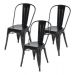 Kit com 3 Cadeira Tolix Iron Aço Carbono Industrial  - Preto - FOSCO
