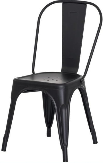 Kit com 3 Cadeira Tolix Iron Aço Carbono Industrial  - Preto - FOSCO