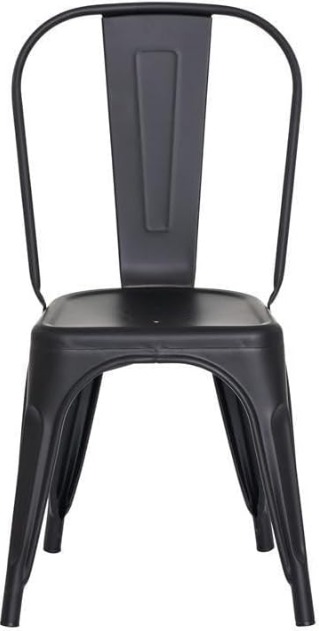 Kit com 3 Cadeira Tolix Iron Aço Carbono Industrial  - Preto - FOSCO