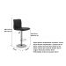 Kit com 4 Banquetas Gomos Confort , Giratoria, com Regulagem de Altura Preta
