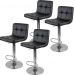 Kit com 4 Banquetas Gomos Confort , Giratoria, com Regulagem de Altura Preta