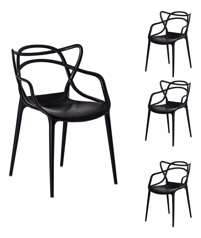 Kit com 4 Cadeiras Allegra Universalmix 100% Polipropileno