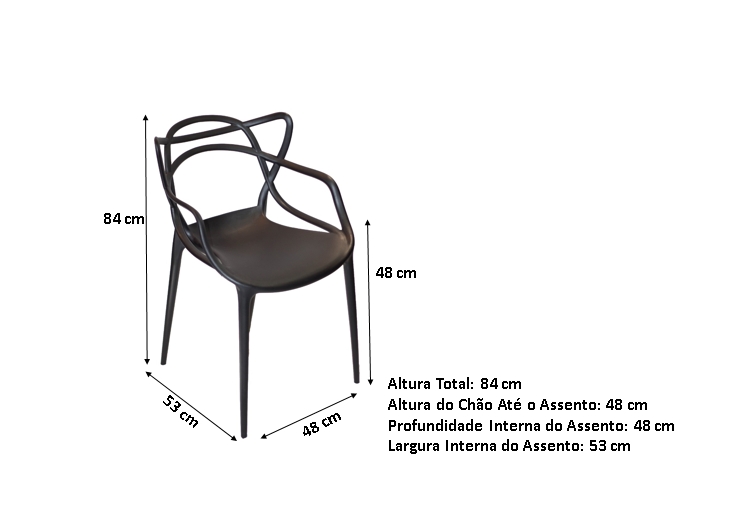 Kit com 4 Cadeiras Allegra Universalmix 100% Polipropileno