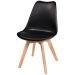 Kit com 4 Cadeiras Leda Preta - Charles Eames com Almofada